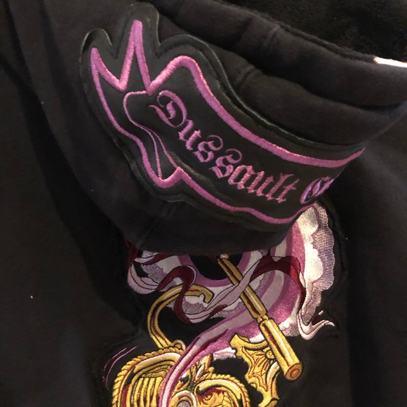 Womans Dussault Black Embroiled Hoodie Size Small Very Limited Rare Discontinued - Picture 14 of 16